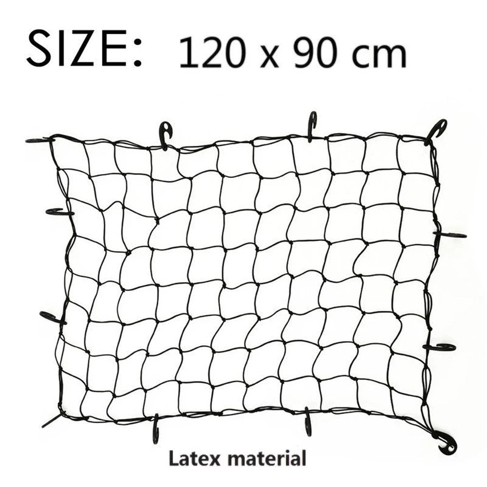 Rubber Cargo Net for Pickups Car Mesh Holes Cord Net Heavy Duty Truck Bed Roof Rack 120cmx90cm 88 Grids Cargo Organizer Net with Hooks