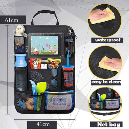 Multifunction Car Back Seat Organizer Bag Automotive Seat Back Organizer with Touch Screen Tablet Holder