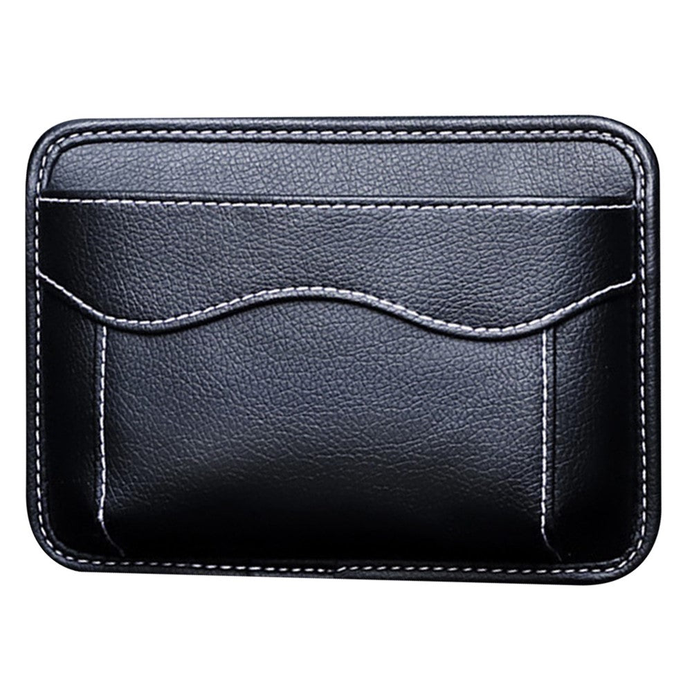 Car Dashboard Adhesive Storage Bag PU Leather Seat Seam Phone Sundries Holder Organizer