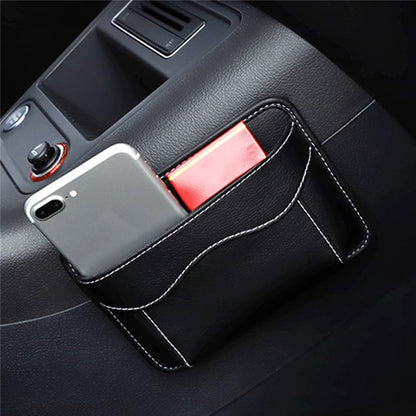 Car Dashboard Adhesive Storage Bag PU Leather Seat Seam Phone Sundries Holder Organizer