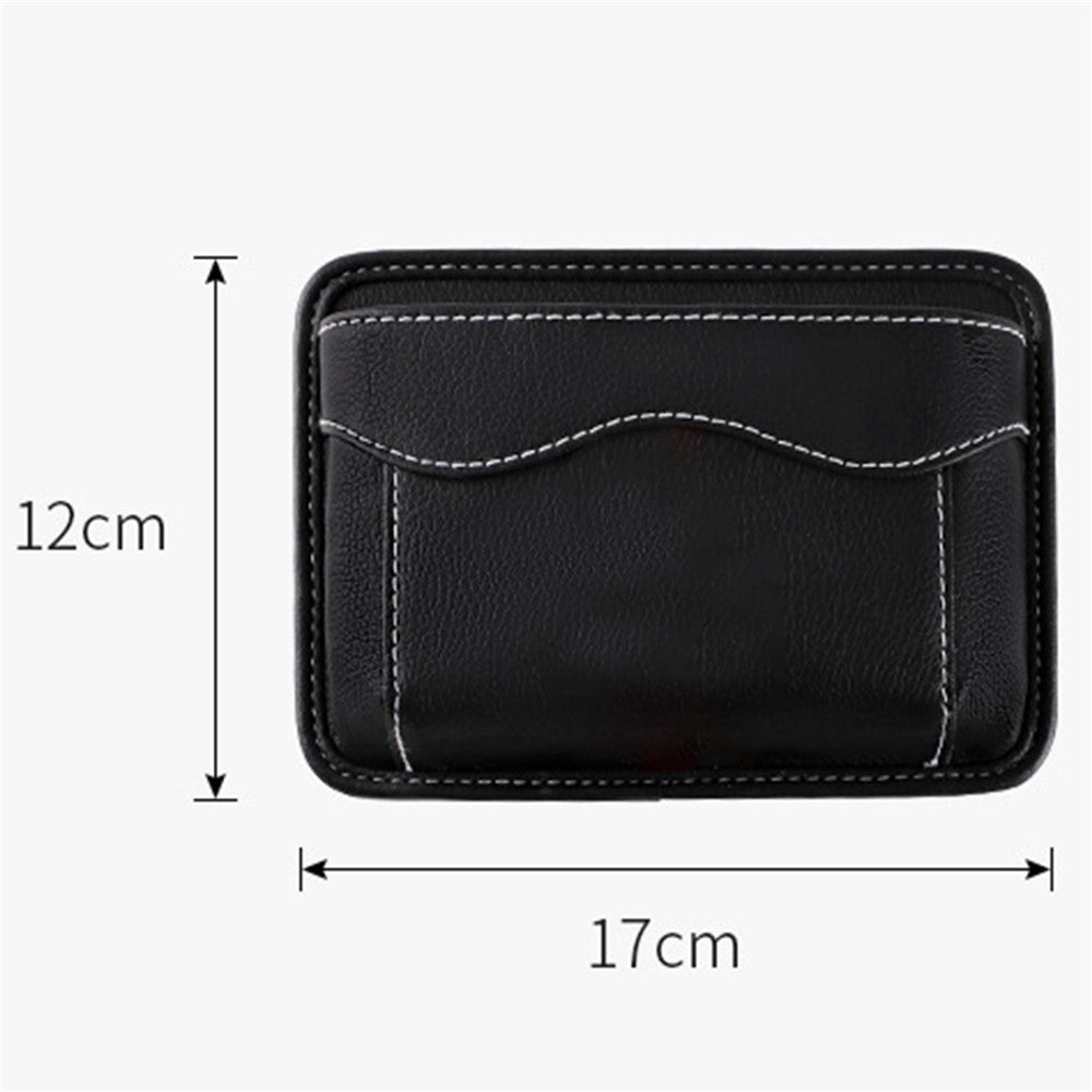 Car Dashboard Adhesive Storage Bag PU Leather Seat Seam Phone Sundries Holder Organizer