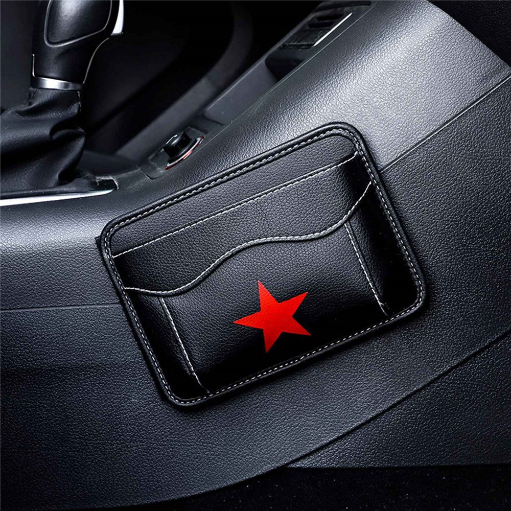 Car Dashboard Adhesive Storage Bag PU Leather Seat Seam Phone Sundries Holder Organizer