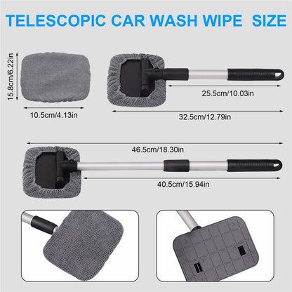 DM-095 32.5-46.5cm Window Cleaner with Handle and Microfiber Cloth Cleaning Tool Car Windshield Cleaning Device