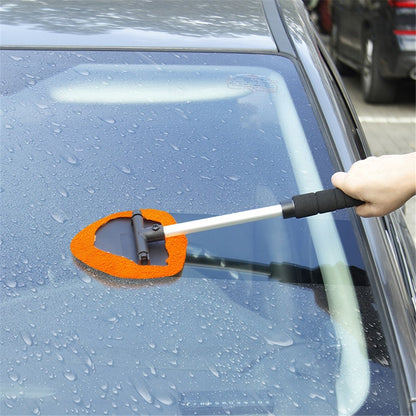 DM-132 2-in-1 Window Windshield Cleaning Tool Car Window Snow Scraper with 38-52cm Extendable Handle and Microfiber Cloth Window Cleaning Brush
