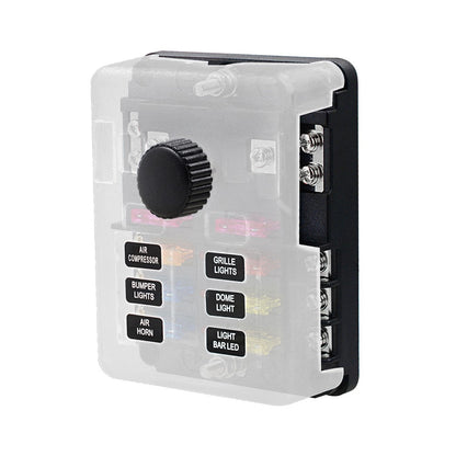 WUPP CS-3394A1 6 Way Blade Fuse Block with Negative Bus LED Indicator for Car Boat Van SUV