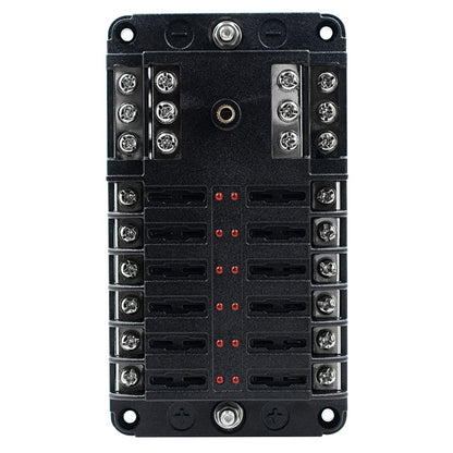 WUPP CS-339C1 12 Way Blade Fuse Block with Negative Bus LED Indicator for Car Boat Van SUV