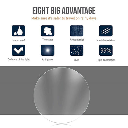 2Pcs Round 100x100mm Car Rear View Mirror Film PET Anti-Fog Rainproof Mirror Film with Tools