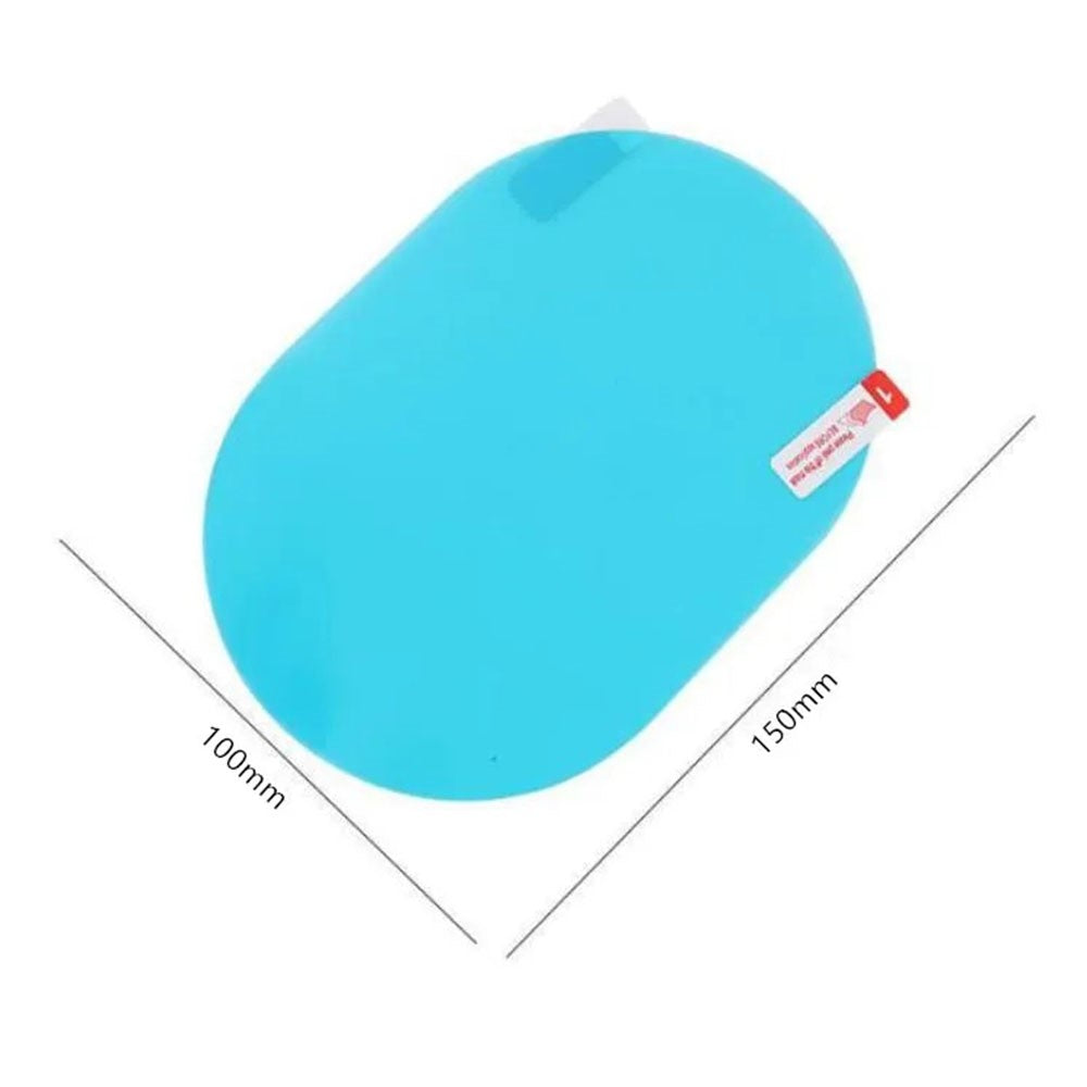 2Pcs Oval 100x150mm Car Rear View Mirror Film PET Anti-Fog Rainproof Mirror Film with Tools