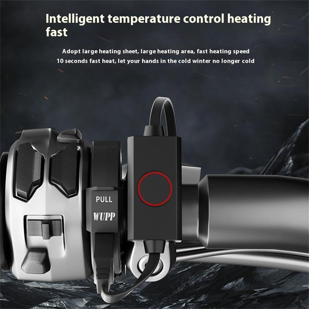 WUPP CS-2068A1 Motorcycle Heated Grips PD Type-C Dual Switch Handlebar Grips