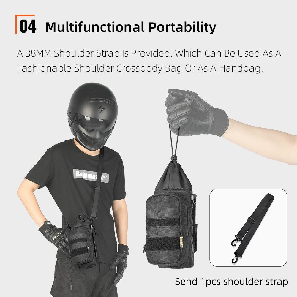RHINOWALK Mechanic MJX2006BK Thermal Aluminum Liner Expanded Motorcycle Water Bottle Holder Bag, 10.5x22cm