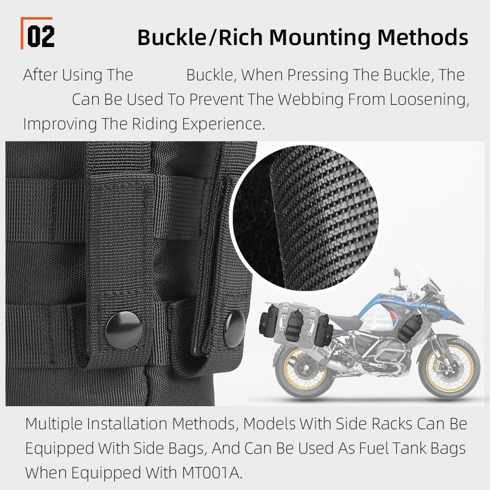 RHINOWALK Mechanic MJX2006BK Thermal Aluminum Liner Expanded Motorcycle Water Bottle Holder Bag, 10.5x22cm