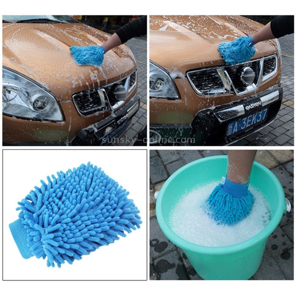 Microfiber Gloves for Cleaning Car Double-Sided Chenille Microfiber Glove Antistatic Cleaning Cloth Dust Removal Cleaning Gloves (Random Color)