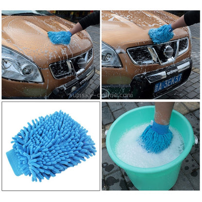 Microfiber Gloves for Cleaning Car Double-Sided Chenille Microfiber Glove Antistatic Cleaning Cloth Dust Removal Cleaning Gloves (Random Color)