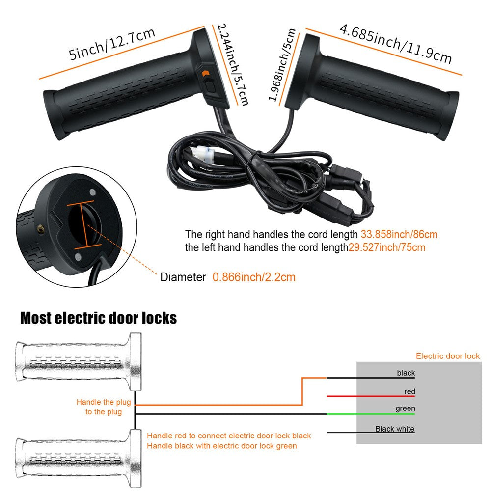 CS-1324A1 1 Pair 5 Gears Temperature Adjustable Winter ATV Motorcycle Heated Grips Electric Heating Hand Grips
