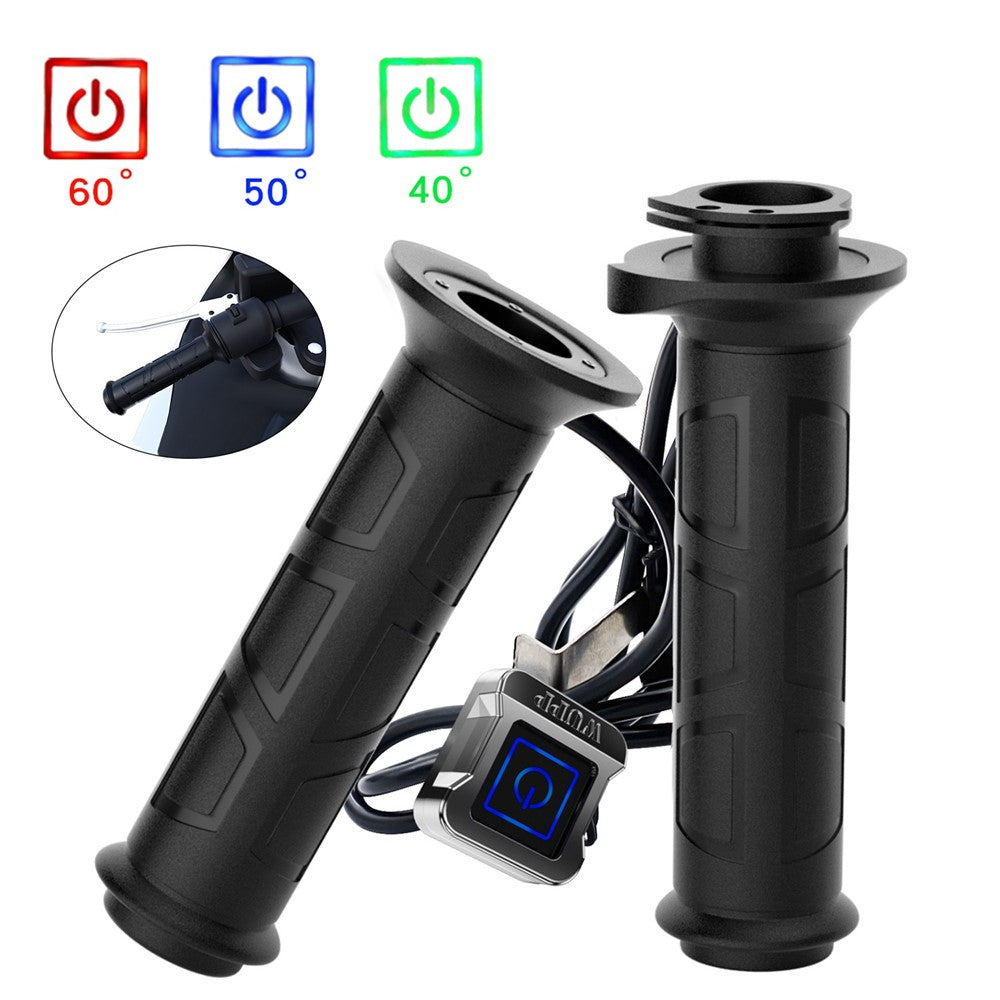 WUPP ZH-983C1 1Pair Smart 3-Gear 12V Motorcycle Heated Grips Universal Electric Heating Handlebar Modified Heating Grips Electric Scooter Warmer Handgrips