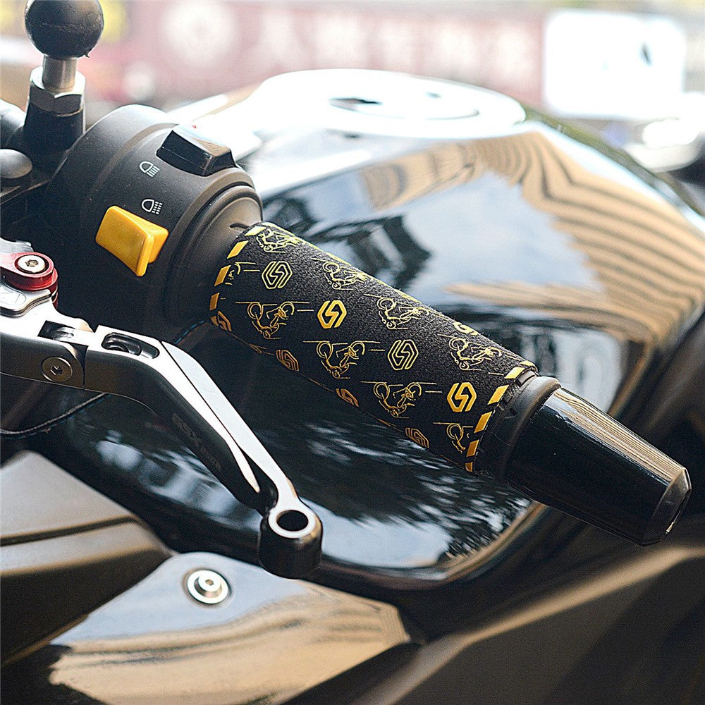 WUPP CSZH-974K1 Motorcycle Heated Grips with Memory Function Pattern Design Electric Handle Sleeve Support 6 Temperature Adjustment
