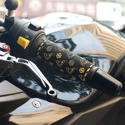 WUPP CSZH-974K1 Motorcycle Heated Grips with Memory Function Pattern Design Electric Handle Sleeve Support 6 Temperature Adjustment