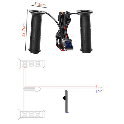 WUPP CSZH-983F2 1 Pair ATV Heated Handlebar Grips 3 Temperature Electric Heated Handle