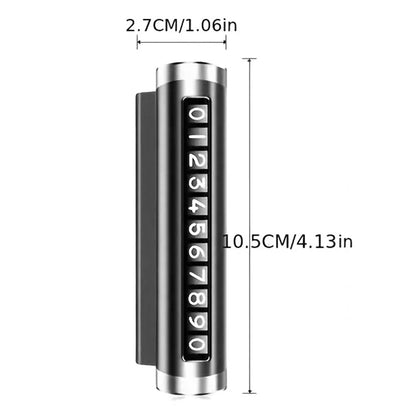 Aluminum Alloy+PC Roller Design Car Stop Sign Phone Number Plate Temporary Parking Card