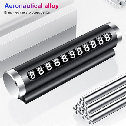 Aluminum Alloy+PC Roller Design Car Stop Sign Phone Number Plate Temporary Parking Card