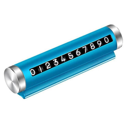 Aluminum Alloy+PC Roller Design Car Stop Sign Phone Number Plate Temporary Parking Card