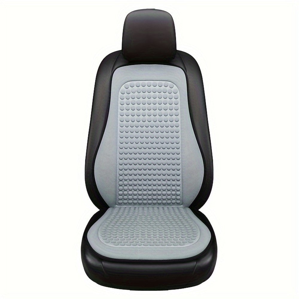 Summer Cooling Mat 3D Massage Breathable Ice Silk Universal Car Front Seat Cover + Backrest Pad