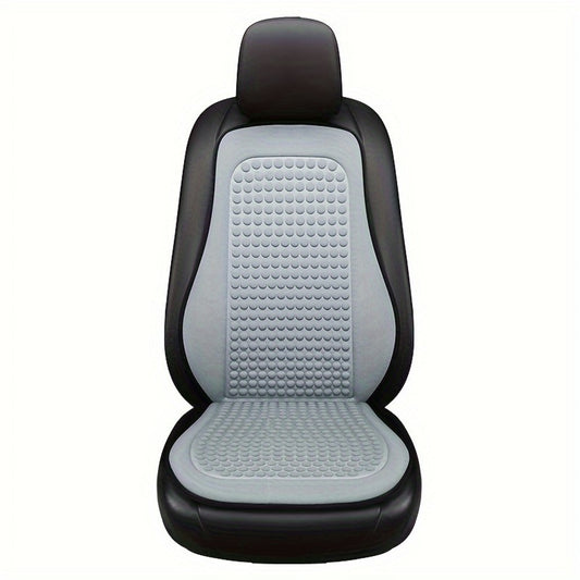 Summer Cooling Mat 3D Massage Breathable Ice Silk Universal Car Front Seat Cover + Backrest Pad