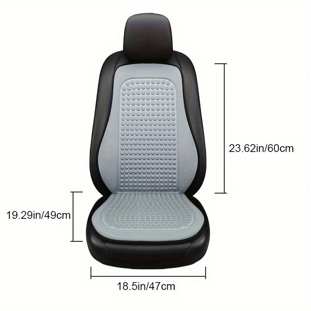 Summer Cooling Mat 3D Massage Breathable Ice Silk Universal Car Front Seat Cover + Backrest Pad