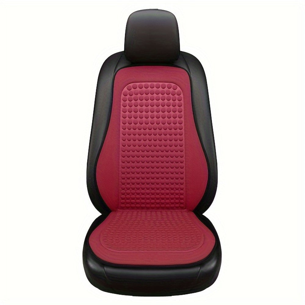 Summer Cooling Mat 3D Massage Breathable Ice Silk Universal Car Front Seat Cover + Backrest Pad