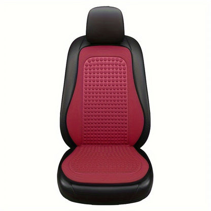 Summer Cooling Mat 3D Massage Breathable Ice Silk Universal Car Front Seat Cover + Backrest Pad