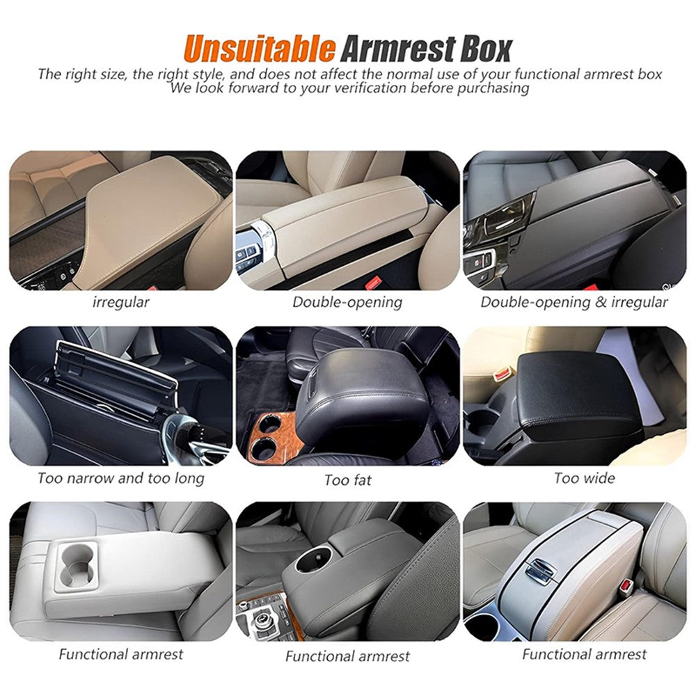 PU Leather Car Armrest Box Cover Pad Auto Center Armrest Box Protective Mat