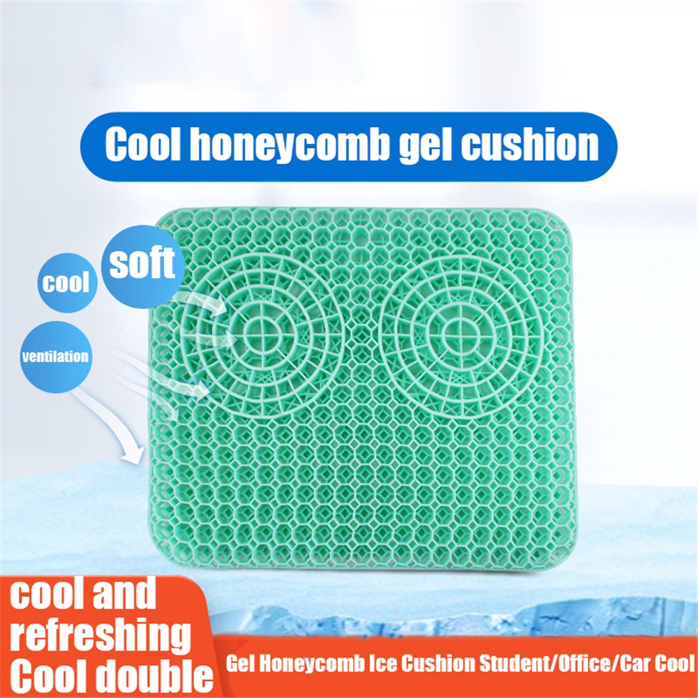 Summer Cooling Breathable Car Seat Cushion Honeycomb Soft PVC Chair Pad with Ice Silk Cloth Cover