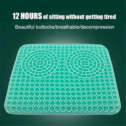 Summer Cooling Breathable Car Seat Cushion Honeycomb Soft PVC Chair Pad with Ice Silk Cloth Cover