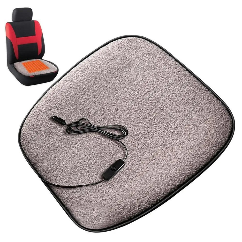 5V Car Heating Cushion Lamb Fleece Winter Warm Universal Car Interior Seat Cover Pad