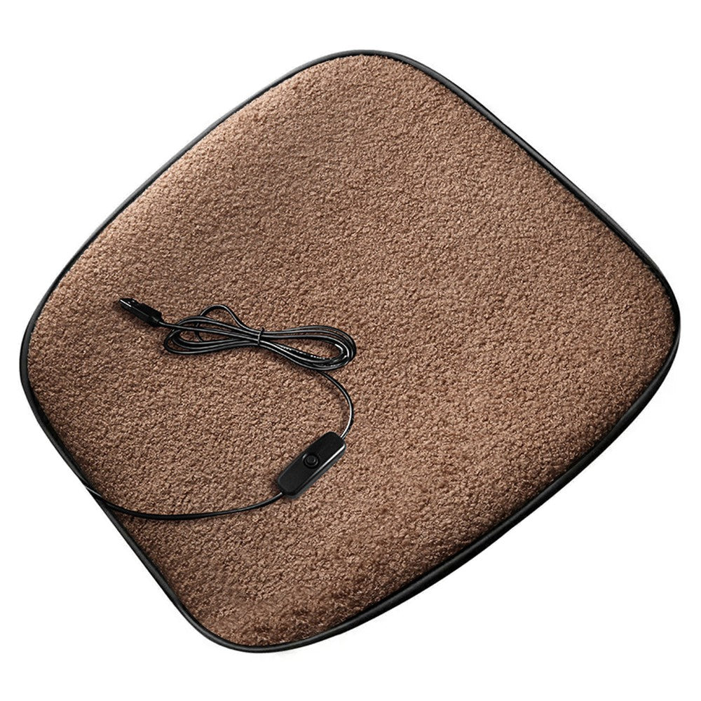 5V Car Heating Cushion Lamb Fleece Winter Warm Universal Car Interior Seat Cover Pad