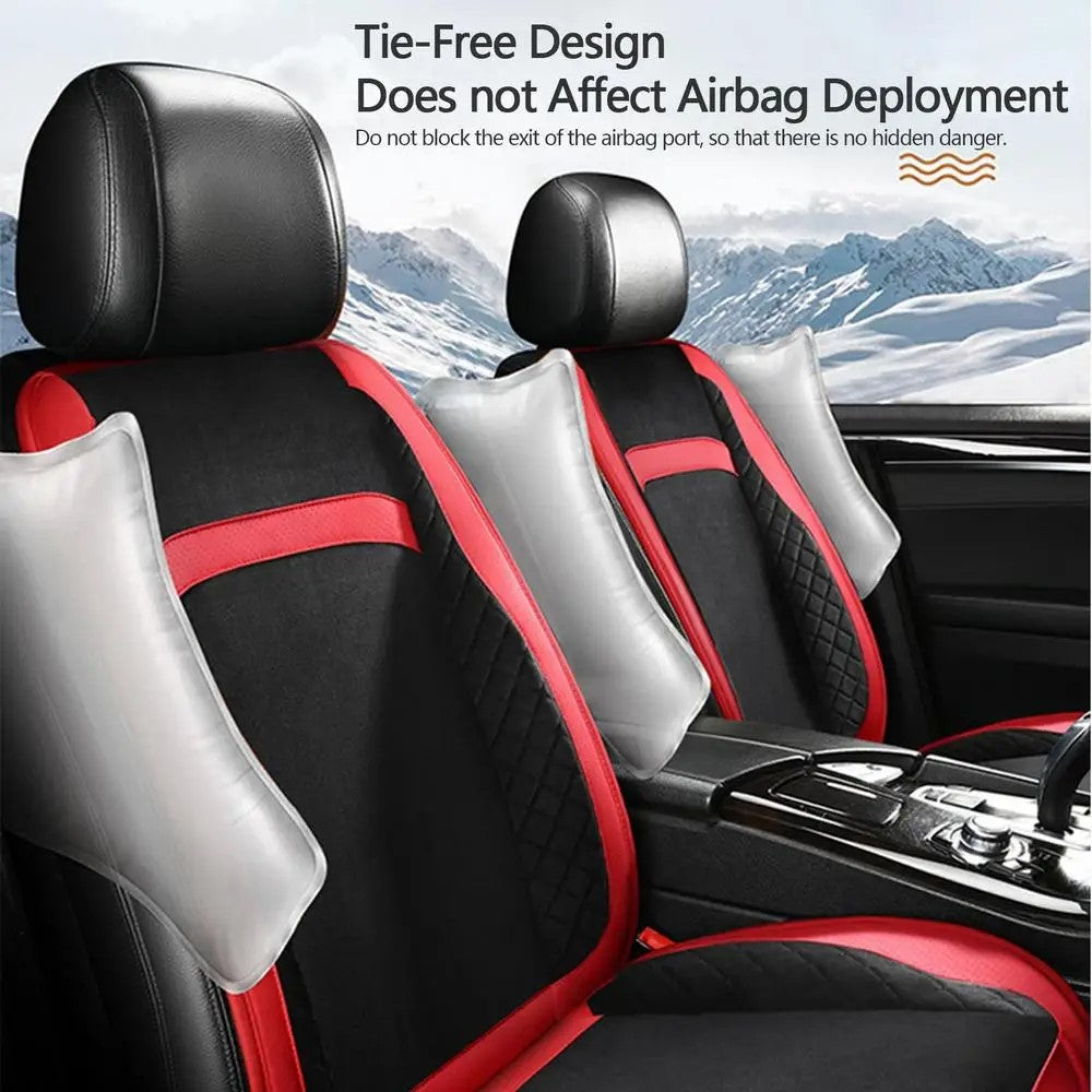 Universal 12V / 24V Car Electric Heating Car Seat Cushion with Backrest Car Seat Warmer for Winter