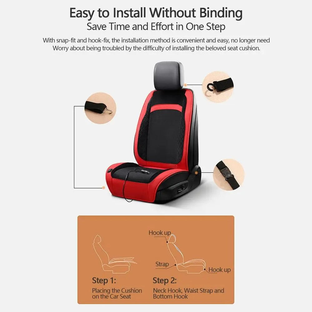 Universal 12V / 24V Car Electric Heating Car Seat Cushion with Backrest Car Seat Warmer for Winter