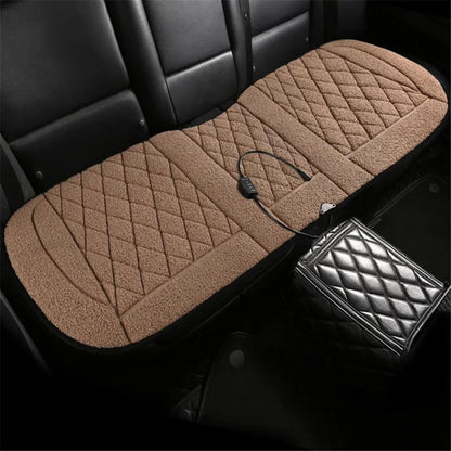 Rear Seat Cushion 12V Car Heated Protective Mat Pad Imitation Cashmere Back Seat Cover
