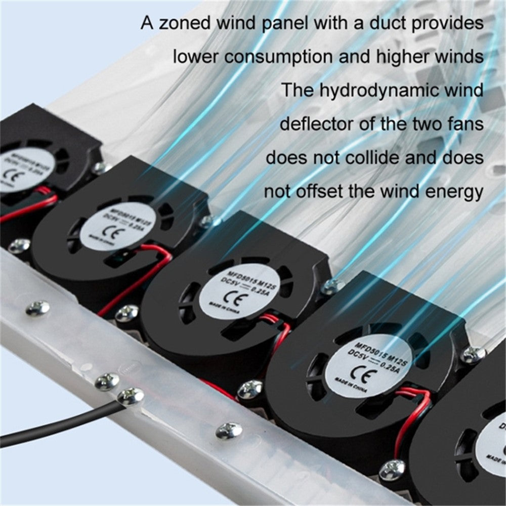 USB Powered Summer Breathable Car Seat Cushion Built-in 5 Fans Seat Cooling Mat