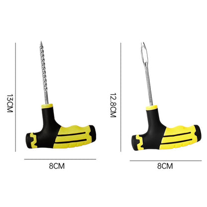 BY-1308 Car Tire Repair Tool Kit Tyre Puncture Tool with Rubber Strip + Gloves (without Glue)