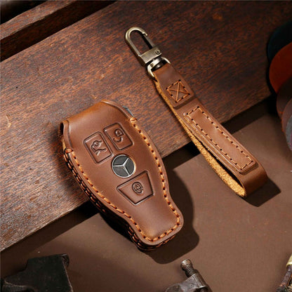 HALLMO C017 for E300L Car Cowhide Leather Key Protective Cover Anti-scratch Key Case