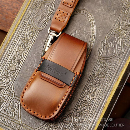 HALLMO C017 for E300L Car Cowhide Leather Key Protective Cover Anti-scratch Key Case