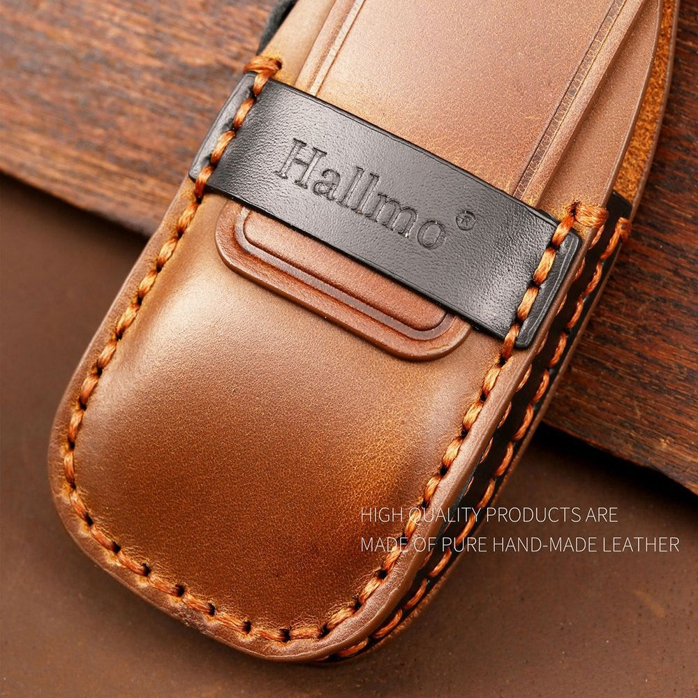 HALLMO C017 for E300L Car Cowhide Leather Key Protective Cover Anti-scratch Key Case