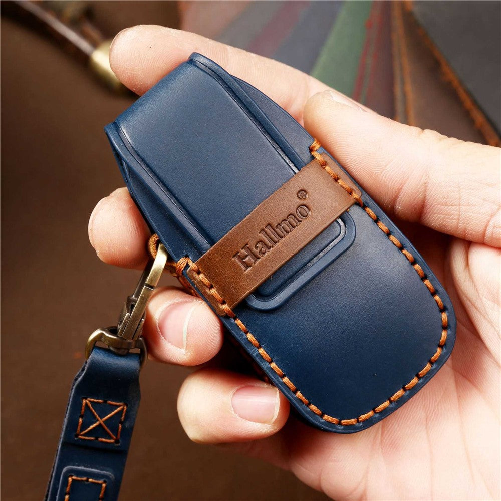 HALLMO C017 for E300L Car Cowhide Leather Key Protective Cover Anti-scratch Key Case
