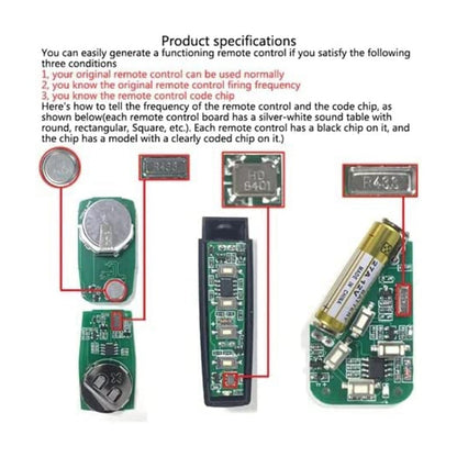 4-in-1 433MHz Remote Control Duplicator Car Garage Door Remote Copy Remote Controller