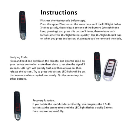 4-in-1 433MHz Remote Control Duplicator Car Garage Door Remote Copy Remote Controller