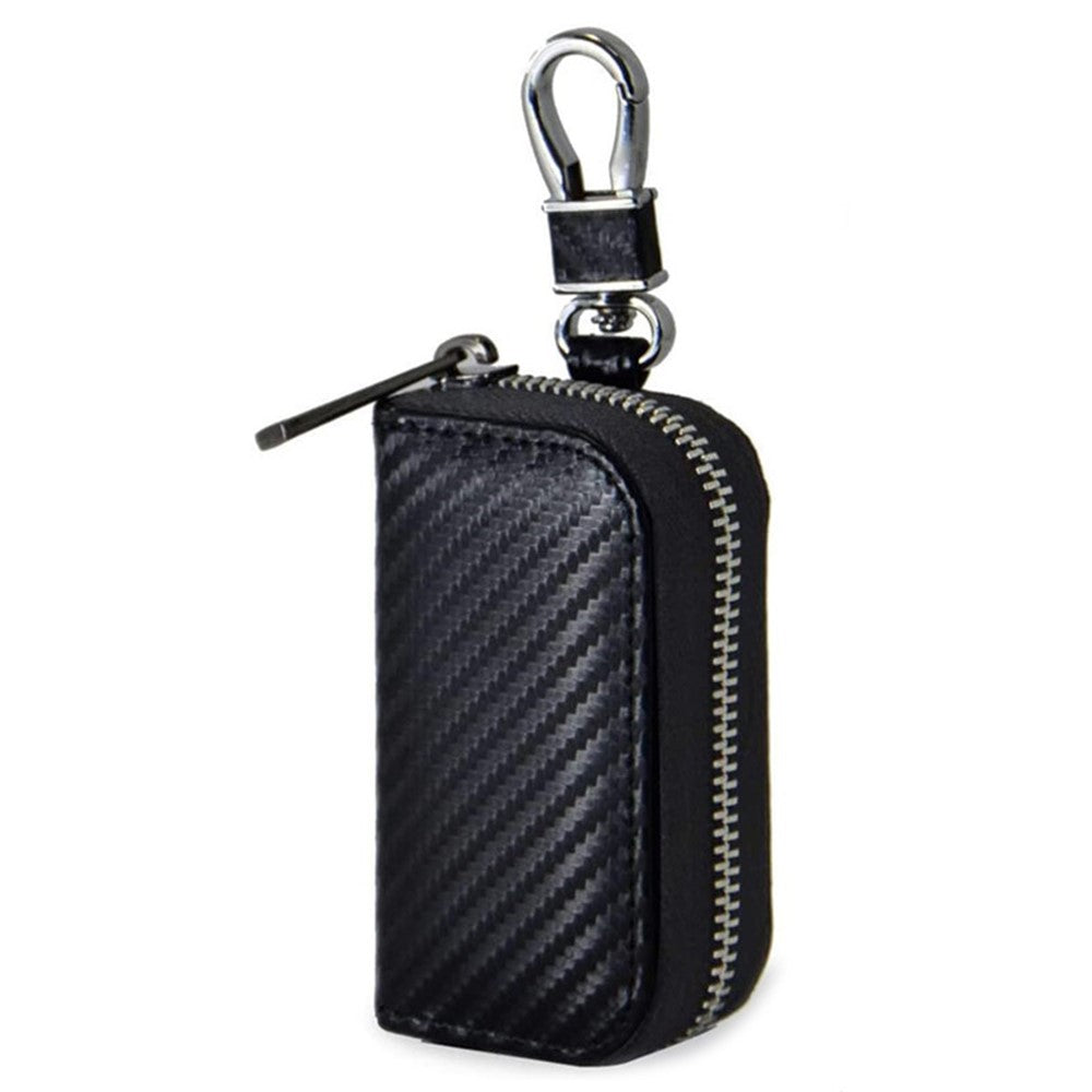 Carbon Fiber Leather Car Remote Key Protector RFID Signal Blocking Pouch Car Security Anti-Theft Bag