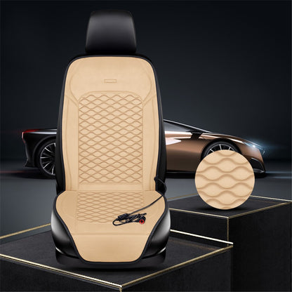 Car Winter Heated Short Plush Seat Cushion for 12V Car Electric Fast Heating Seat Cushion, Cigarette Lighter Power