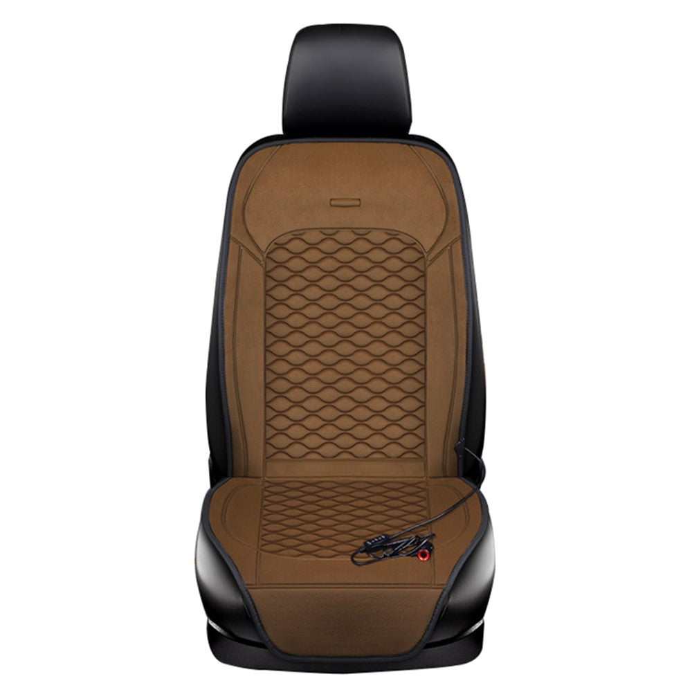 Car Winter Heated Short Plush Seat Cushion for 12V Car Electric Fast Heating Seat Cushion, Cigarette Lighter Power