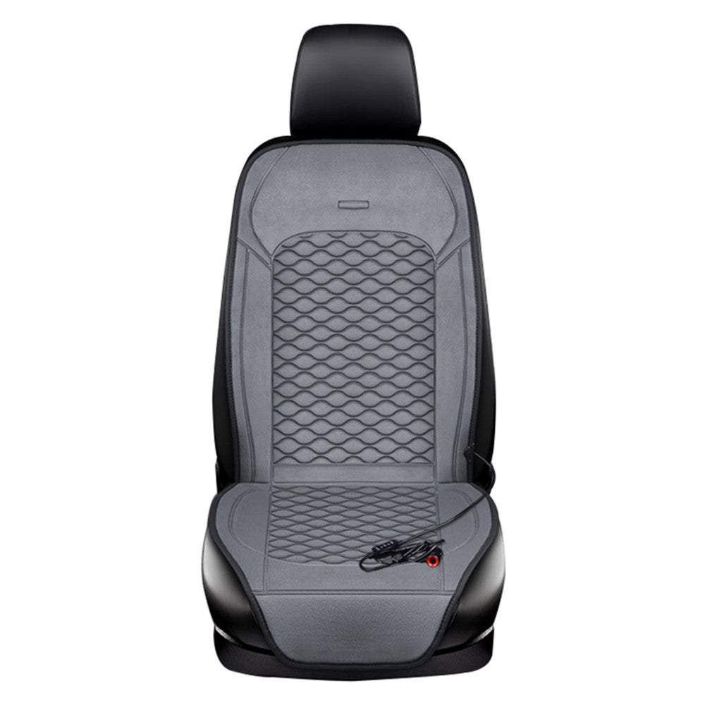 Car Winter Heated Short Plush Seat Cushion for 12V Car Electric Fast Heating Seat Cushion, Cigarette Lighter Power